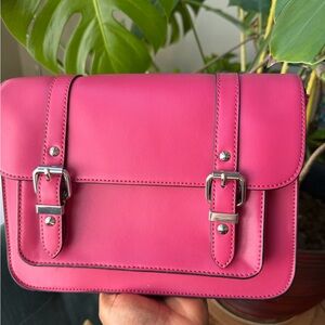 Express Pink Leather Satchel Bag